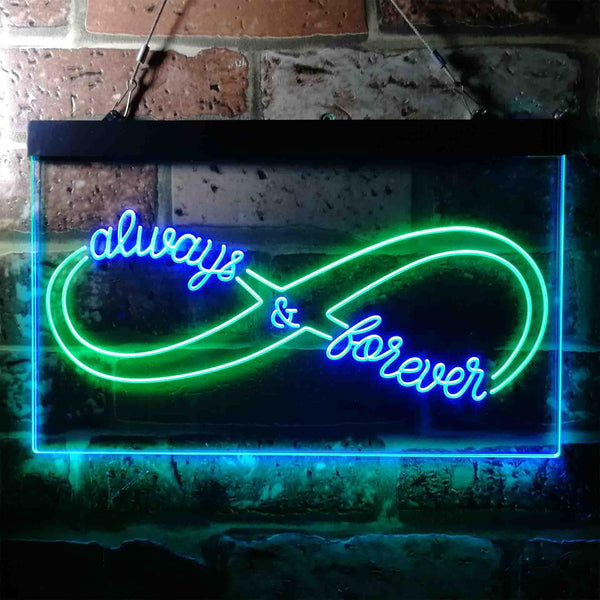 ADVPRO Infinite Always & Forever Love Dual Color LED Neon Sign st6-i3684 - Green & Blue