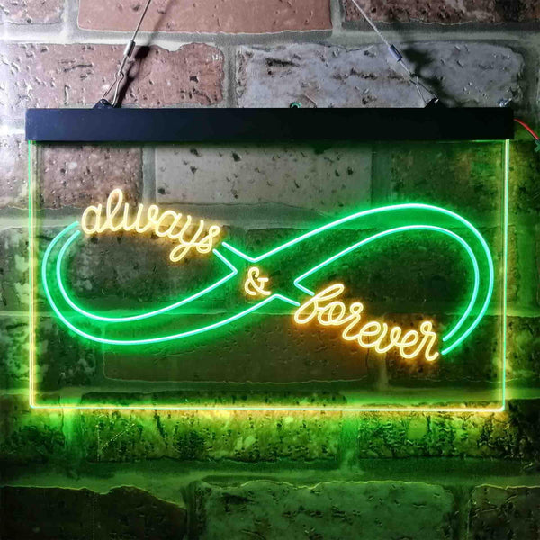 ADVPRO Infinite Always & Forever Love Dual Color LED Neon Sign st6-i3684 - Green & Yellow