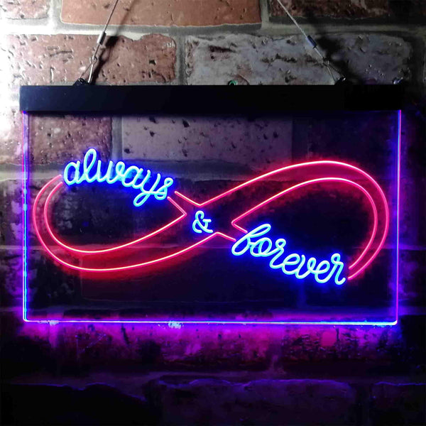 ADVPRO Infinite Always & Forever Love Dual Color LED Neon Sign st6-i3684 - Red & Blue