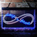 ADVPRO Infinite Always & Forever Love Dual Color LED Neon Sign st6-i3684 - White & Blue