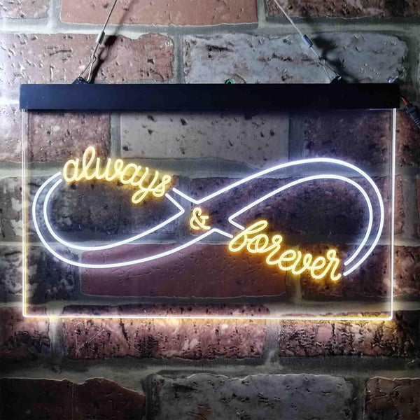 ADVPRO Infinite Always & Forever Love Dual Color LED Neon Sign st6-i3684 - White & Yellow
