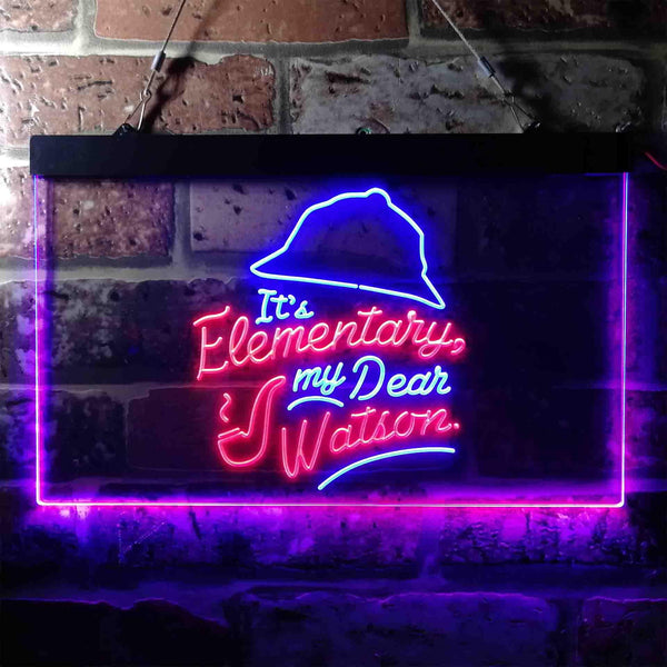 ADVPRO It's Elementary My Dear Watson Humor Room Dual Color LED Neon Sign st6-i3685 - Blue & Red