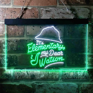 ADVPRO It's Elementary My Dear Watson Humor Room Dual Color LED Neon Sign st6-i3685 - White & Green