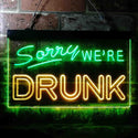 ADVPRO Sorry We're Drunk Humor Bar Funny Dual Color LED Neon Sign st6-i3686 - Green & Yellow