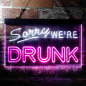 ADVPRO Sorry We're Drunk Humor Bar Funny Dual Color LED Neon Sign st6-i3686 - White & Purple