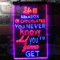 ADVPRO Life is Like a Box of Chocolate Daily Quotes  Dual Color LED Neon Sign st6-i3687 - Blue & Red