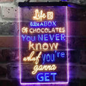 ADVPRO Life is Like a Box of Chocolate Daily Quotes  Dual Color LED Neon Sign st6-i3687 - Blue & Yellow