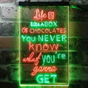 ADVPRO Life is Like a Box of Chocolate Daily Quotes  Dual Color LED Neon Sign st6-i3687 - Green & Red