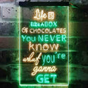 ADVPRO Life is Like a Box of Chocolate Daily Quotes  Dual Color LED Neon Sign st6-i3687 - Green & Yellow