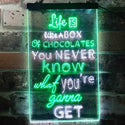 ADVPRO Life is Like a Box of Chocolate Daily Quotes  Dual Color LED Neon Sign st6-i3687 - White & Green