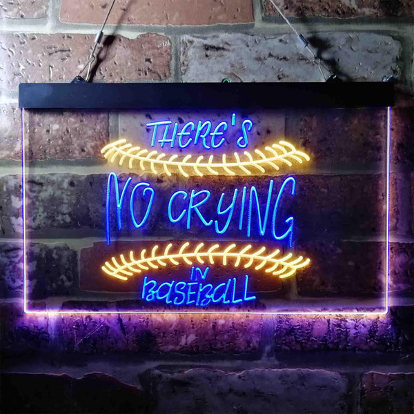 ADVPRO There is No Crying in Baseball Quote Dual Color LED Neon Sign st6-i3688 - Blue & Yellow
