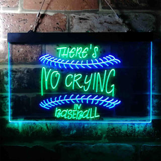 ADVPRO There is No Crying in Baseball Quote Dual Color LED Neon Sign st6-i3688 - Green & Blue