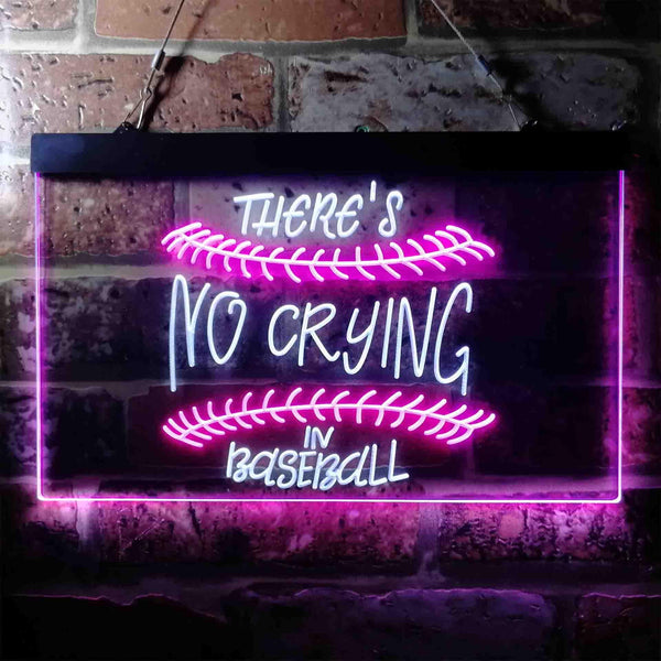 ADVPRO There is No Crying in Baseball Quote Dual Color LED Neon Sign st6-i3688 - White & Purple