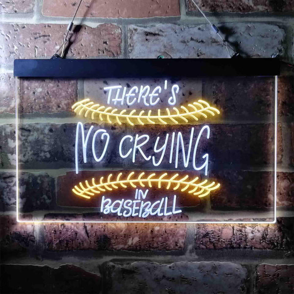 ADVPRO There is No Crying in Baseball Quote Dual Color LED Neon Sign st6-i3688 - White & Yellow