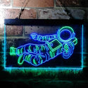 ADVPRO Astronaut Fire Space Rocket Kid Room Bedroom Dual Color LED Neon Sign st6-i3692 - Green & Blue