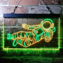 ADVPRO Astronaut Fire Space Rocket Kid Room Bedroom Dual Color LED Neon Sign st6-i3692 - Green & Yellow