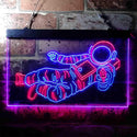 ADVPRO Astronaut Fire Space Rocket Kid Room Bedroom Dual Color LED Neon Sign st6-i3692 - Red & Blue