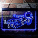 ADVPRO Astronaut Fire Space Rocket Kid Room Bedroom Dual Color LED Neon Sign st6-i3692 - White & Blue