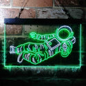 ADVPRO Astronaut Fire Space Rocket Kid Room Bedroom Dual Color LED Neon Sign st6-i3692 - White & Green