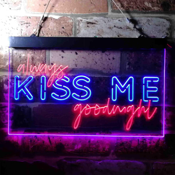 ADVPRO Always Kiss Me Goodnight Bedroom Dual Color LED Neon Sign st6-i3694 - Red & Blue