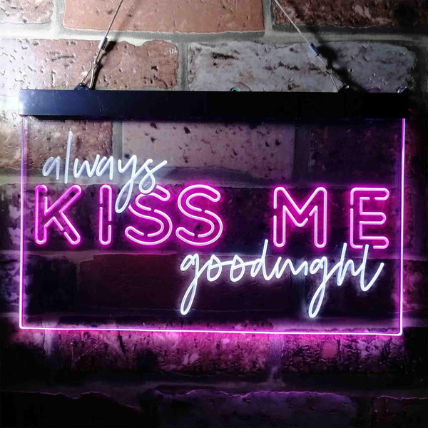 ADVPRO Always Kiss Me Goodnight Bedroom Dual Color LED Neon Sign st6-i3694 - White & Purple