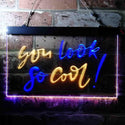 ADVPRO You Look So Cool Room Wall Display Dual Color LED Neon Sign st6-i3697 - Blue & Yellow