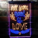 ADVPRO All You Need is Love Bedroom  Dual Color LED Neon Sign st6-i3698 - Blue & Yellow
