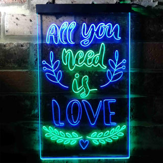 ADVPRO All You Need is Love Bedroom  Dual Color LED Neon Sign st6-i3698 - Green & Blue