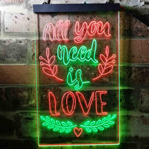 ADVPRO All You Need is Love Bedroom  Dual Color LED Neon Sign st6-i3698 - Green & Red