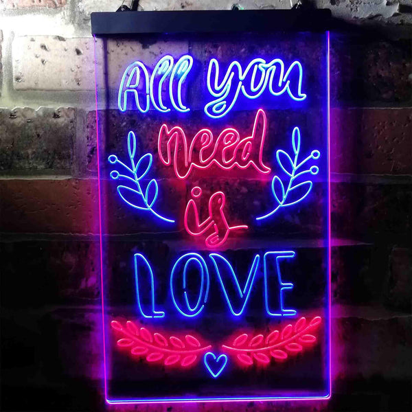 ADVPRO All You Need is Love Bedroom  Dual Color LED Neon Sign st6-i3698 - Red & Blue