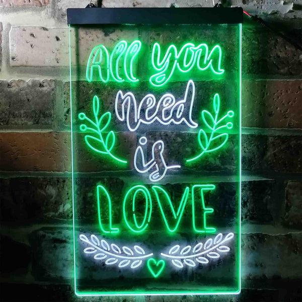 ADVPRO All You Need is Love Bedroom  Dual Color LED Neon Sign st6-i3698 - White & Green