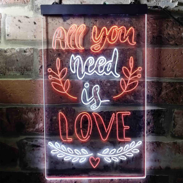 ADVPRO All You Need is Love Bedroom  Dual Color LED Neon Sign st6-i3698 - White & Orange