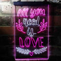 ADVPRO All You Need is Love Bedroom  Dual Color LED Neon Sign st6-i3698 - White & Purple