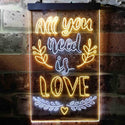 ADVPRO All You Need is Love Bedroom  Dual Color LED Neon Sign st6-i3698 - White & Yellow