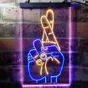 ADVPRO Crossed Fingers for Good Luck  Dual Color LED Neon Sign st6-i3699 - Blue & Yellow
