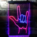 ADVPRO Rock and Roll Hand Music Metal Bar  Dual Color LED Neon Sign st6-i3700 - Blue & Red