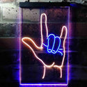 ADVPRO Rock and Roll Hand Music Metal Bar  Dual Color LED Neon Sign st6-i3700 - Blue & Yellow