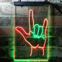 ADVPRO Rock and Roll Hand Music Metal Bar  Dual Color LED Neon Sign st6-i3700 - Green & Red