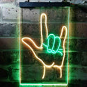 ADVPRO Rock and Roll Hand Music Metal Bar  Dual Color LED Neon Sign st6-i3700 - Green & Yellow