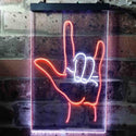 ADVPRO Rock and Roll Hand Music Metal Bar  Dual Color LED Neon Sign st6-i3700 - White & Orange