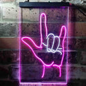 ADVPRO Rock and Roll Hand Music Metal Bar  Dual Color LED Neon Sign st6-i3700 - White & Purple