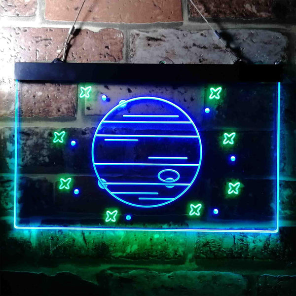 ADVPRO Jupiter Planet Galaxy Space Kid Room Dual Color LED Neon Sign st6-i3701 - Green & Blue