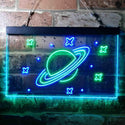 ADVPRO Saturn Planet Wings Galaxy Space Kid Room Dual Color LED Neon Sign st6-i3704 - Green & Blue