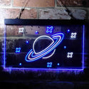 ADVPRO Saturn Planet Wings Galaxy Space Kid Room Dual Color LED Neon Sign st6-i3704 - White & Blue