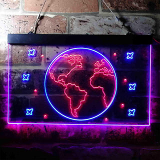 ADVPRO The Earth Planet Galaxy Space Kid Room Dual Color LED Neon Sign st6-i3705 - Red & Blue