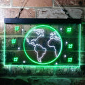 ADVPRO The Earth Planet Galaxy Space Kid Room Dual Color LED Neon Sign st6-i3705 - White & Green