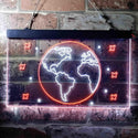 ADVPRO The Earth Planet Galaxy Space Kid Room Dual Color LED Neon Sign st6-i3705 - White & Orange