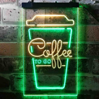 ADVPRO Coffee to Go Shop Display  Dual Color LED Neon Sign st6-i3707 - Green & Yellow