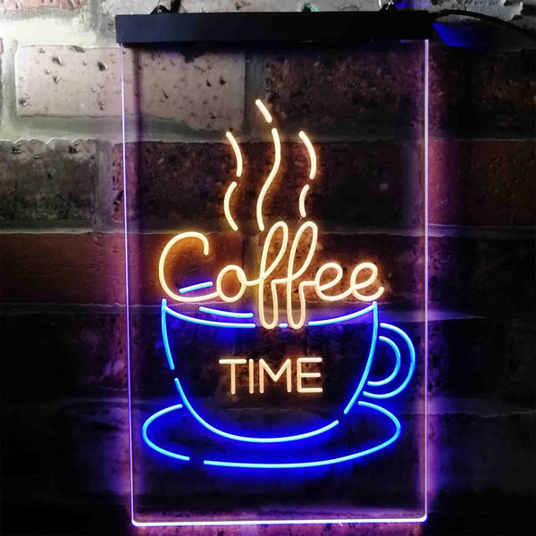 ADVPRO Coffee Time Cup Shop Cafe  Dual Color LED Neon Sign st6-i3708 - Blue & Yellow