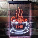 ADVPRO Coffee Time Cup Shop Cafe  Dual Color LED Neon Sign st6-i3708 - White & Orange